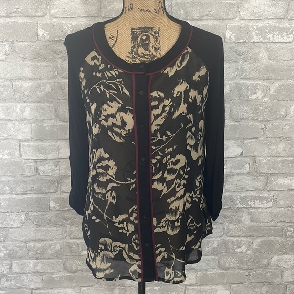 Charming Charlie Button Down Sheer Blouse/Cardigan - Picture 1 of 7